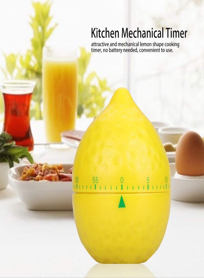 DEWIN Lemon Cooking Timer, Mechanical Kitchen Timer Manual Lemon Shaped Counter, 60 Minutes Household Cooking Timing Tool, 6.2x6.2x8cm - Image 2