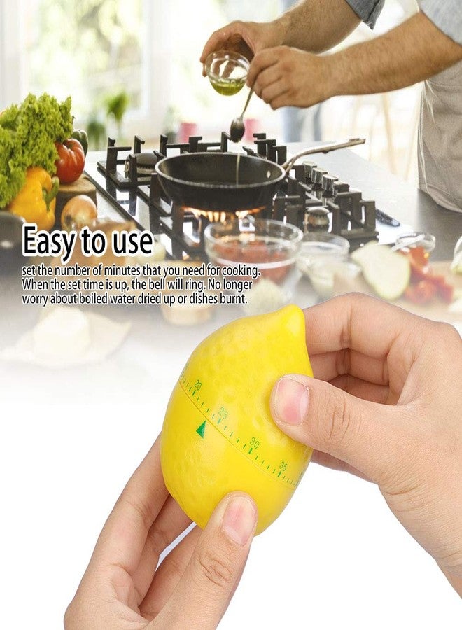 DEWIN Lemon Cooking Timer, Mechanical Kitchen Timer Manual Lemon Shaped Counter, 60 Minutes Household Cooking Timing Tool, 6.2x6.2x8cm - Image 3