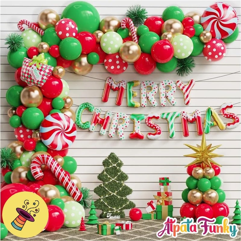 Atpata Funky 16Inch Merry Christmas Alphabetic Text Foil Balloons Donut Candy and Snow Frost Theme Festive Decor for Magical Holiday Xmas Celebrations - Image 5