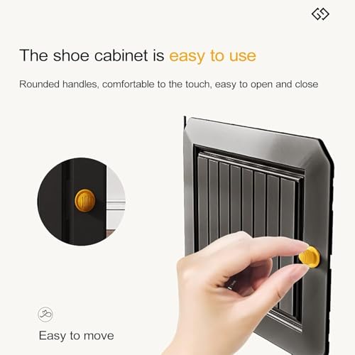 EXVITO 12 Tier Shoe Rack with Shelf, Folding Shoe Rack for Bedroom, Living Room,Entryway, Footwear Stand for Home, Organizer, ShoeRack Plastic | Plastic Shoes Rack for Home - Grey - Image 5