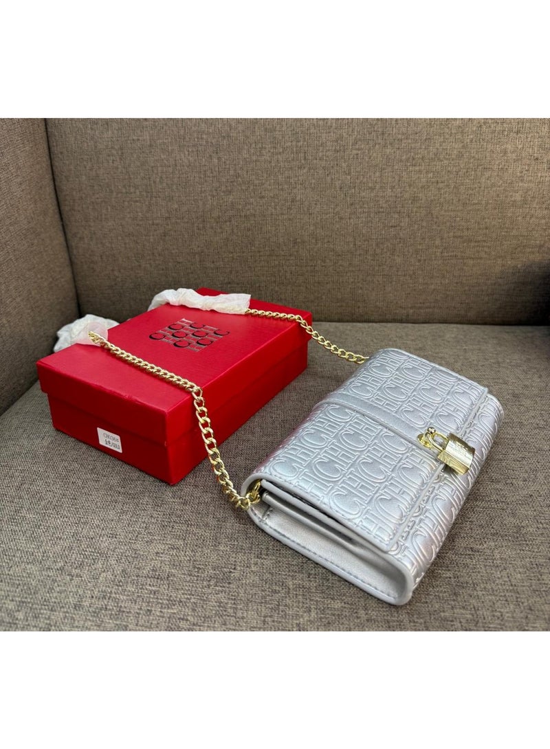 CHCH Satchel Bag,crossbag,Sling bag, embossed design leather