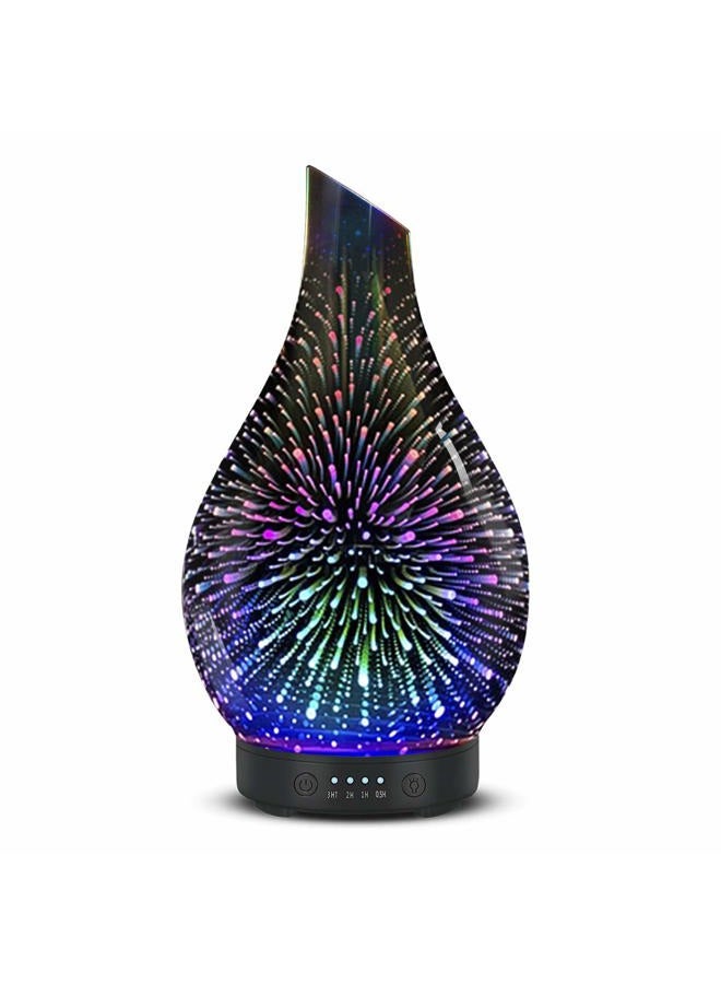EQUSUPRO Essential Oil Diffuser Aromatherapy Diffuser- 120 ml Glass Ultrasonic Cool Mist Oil Diffuser, Whisper Quiet with Waterless Auto Shut-Off, 4 Timer Setting,7 Colors Night Light for Home (Silver) - Image 1