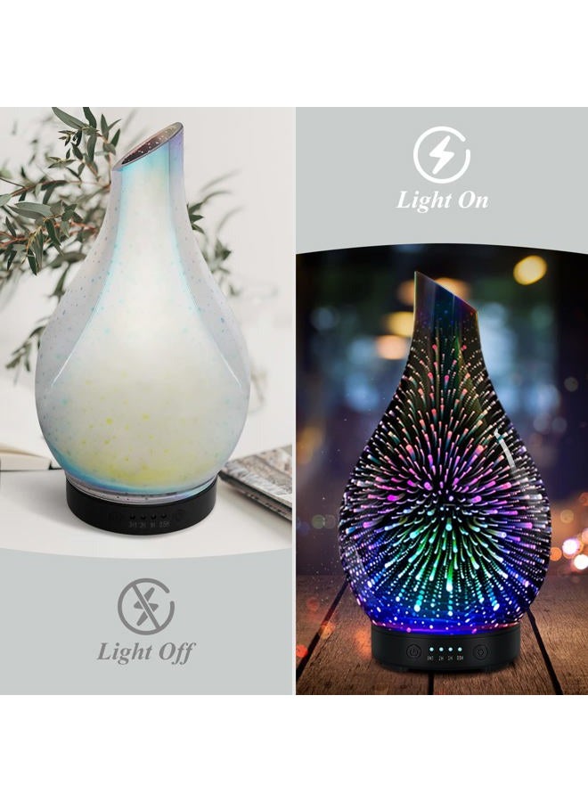 EQUSUPRO Essential Oil Diffuser Aromatherapy Diffuser- 120 ml Glass Ultrasonic Cool Mist Oil Diffuser, Whisper Quiet with Waterless Auto Shut-Off, 4 Timer Setting,7 Colors Night Light for Home (Silver) - Image 2