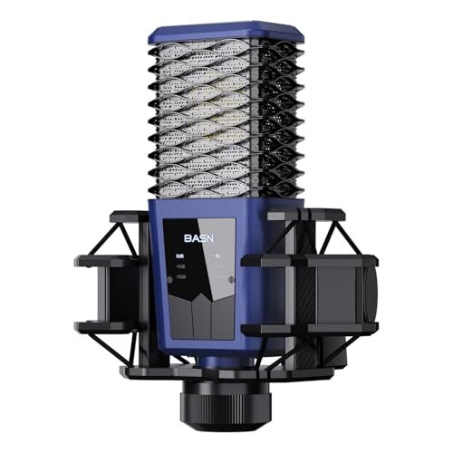 BASNLIFE BASN BMS2 Cardioid Condenser Microphone, Large Diaphragm XLR Studio Recording Mic for Podcasting, Singing, Streaming (Blue) - Image 1