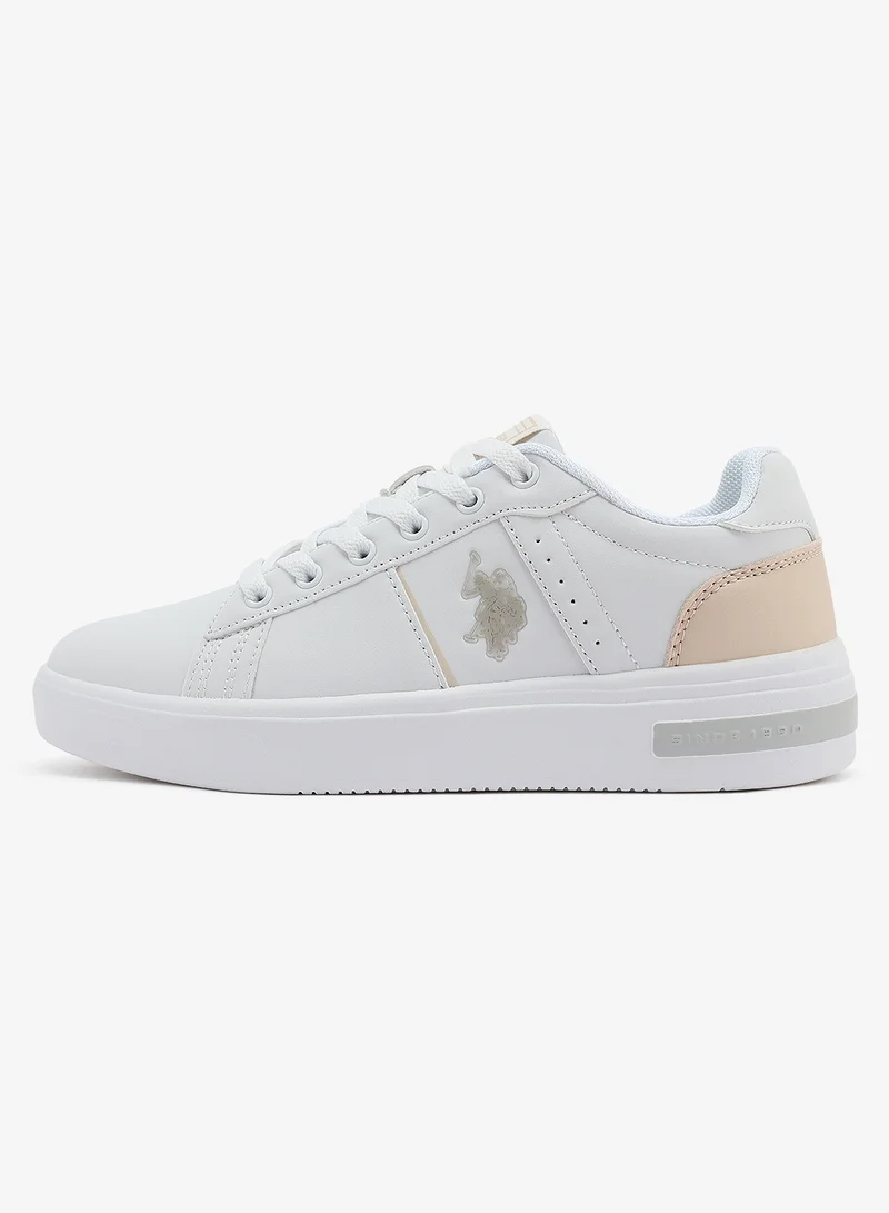 U.S. Polo Assn. white Women's White Low-Top Sneakers - Lightweight Modern Design Shoes for All-Day Comfort for Women | Best Price UAE