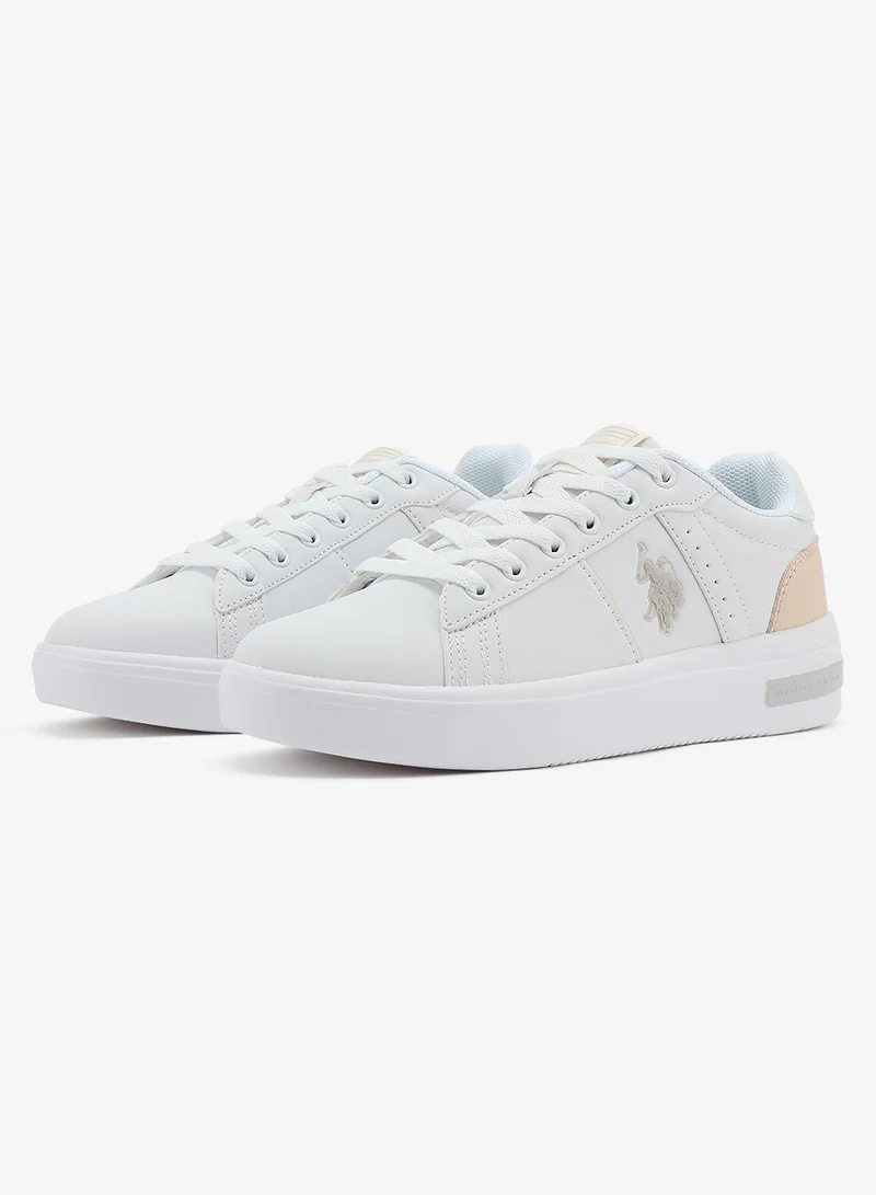 U.S. Polo Assn. white Women's White Low-Top Sneakers - Lightweight Modern Design Shoes for All-Day Comfort for Women | Best Price UAE