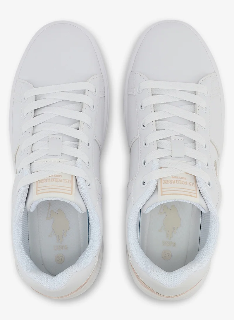 U.S. Polo Assn. white Women's White Low-Top Sneakers - Lightweight Modern Design Shoes for All-Day Comfort for Women | Best Price UAE