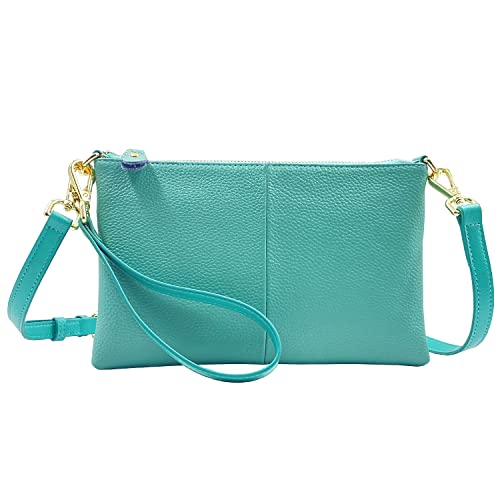 Beurlike Leather Wristlet Wallet Clutch Purses For Women Small Crossbody Phone Bags (Teal) - Image 3
