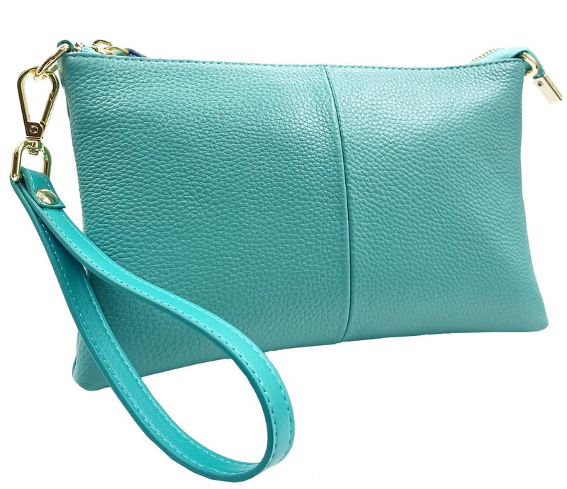 Beurlike Leather Wristlet Wallet Clutch Purses For Women Small Crossbody Phone Bags (Teal) - Image 1
