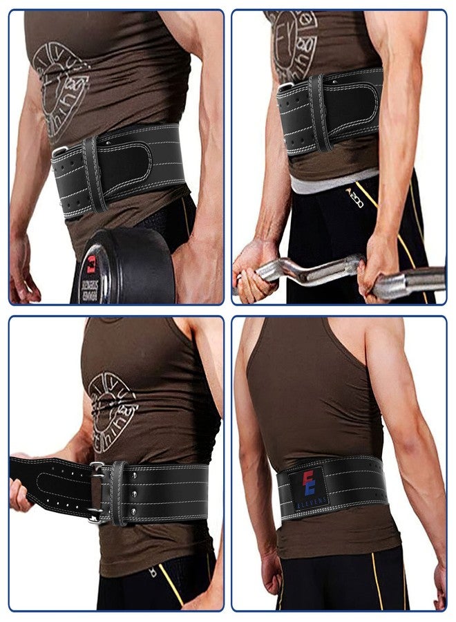 Elevens Lifting Belts Weight Belt Weightlifting Belts Leather GYM Belts for Strength Training, Lifting Support for Men & Women, White&Black, L: 34"-38" (A-YD13006) - Image 3