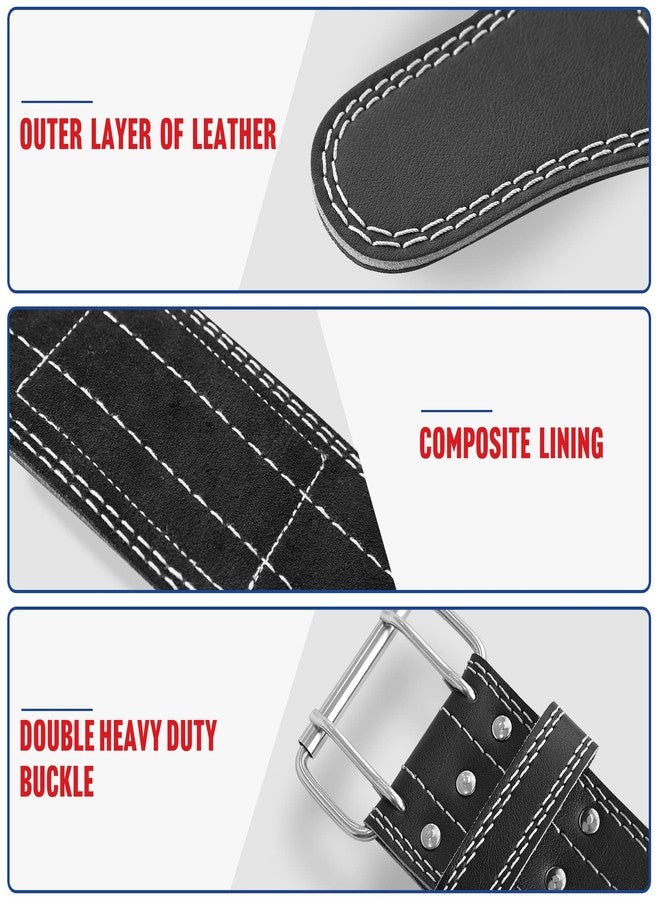 Elevens Lifting Belts Weight Belt Weightlifting Belts Leather GYM Belts for Strength Training, Lifting Support for Men & Women, White&Black, L: 34"-38" (A-YD13006) - Image 4