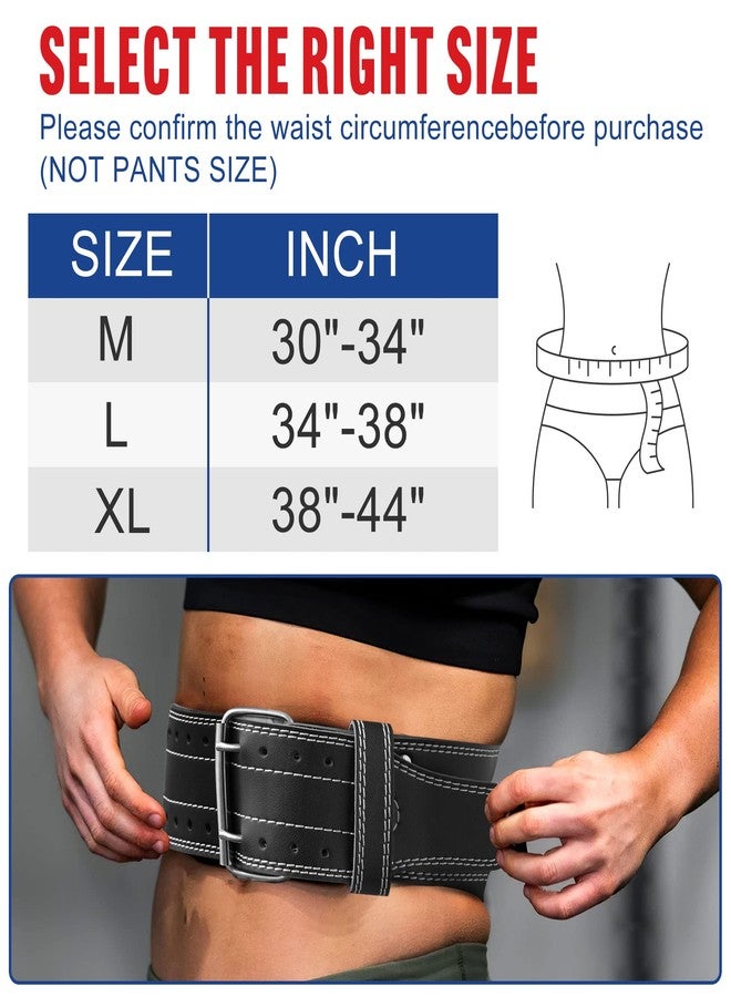 Elevens Lifting Belts Weight Belt Weightlifting Belts Leather GYM Belts for Strength Training, Lifting Support for Men & Women, White&Black, L: 34"-38" (A-YD13006) - Image 2