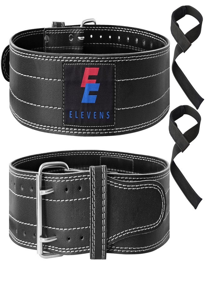 Elevens Lifting Belts Weight Belt Weightlifting Belts Leather GYM Belts for Strength Training, Lifting Support for Men & Women, White&Black, L: 34"-38" (A-YD13006) - Image 1