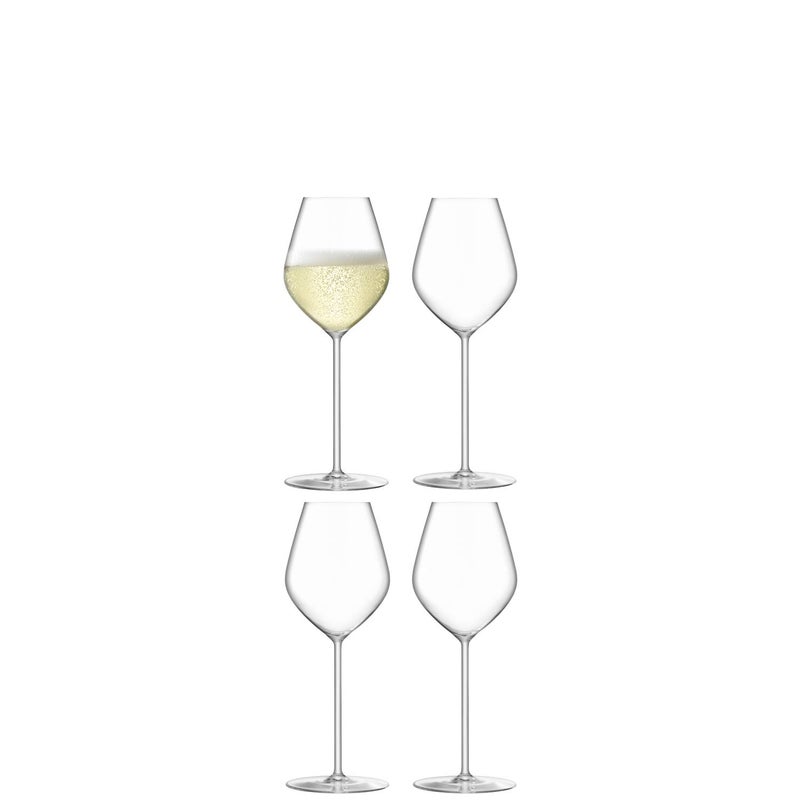 LSA Borough Champagne Tulip Glass 285ml Clear  Set of 4  Dishwasher Safe  BG15