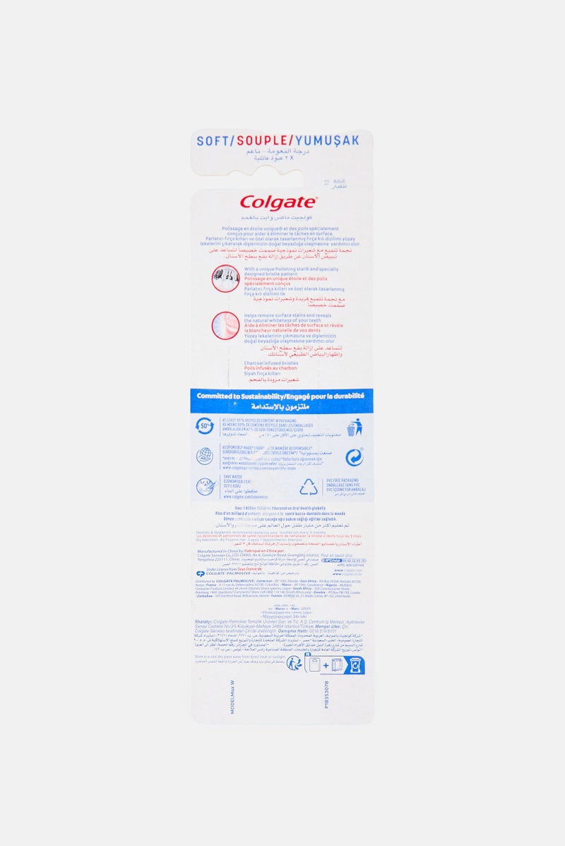 Colgate  Max White Charcoal Whitening Soft Toothbrush 2 Pack - Image 2