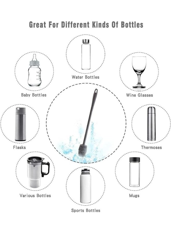 Multi-purpose silicone brush for cleaning baby bottles – long handle to reach deep places, scratch-free cleaning for glass, plastic and stainless steel – a hygienic and practical kitchen tool - Image 5