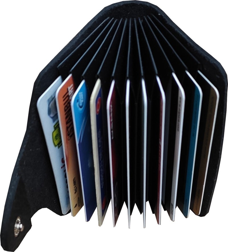 Kemer Dünyası Unisex 10 Compartment New Small Mold Accordion Leather Credit Card Holder Wallet  - Image 3
