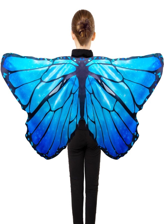D.Q.Z Kids Monarch Butterfly Wings for Toddlers Girls Halloween Dress Up Costumes Children Fairy Party Favors (Blue) - Image 2