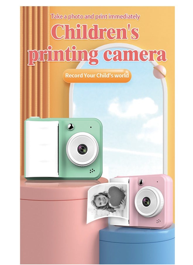 Children's High Definition Mini Instant Film Camera,High Definition Mini Instant Film Camera, Children's  New Thermal Printing Digital Camera, 3 Rolls of Photo Paper and Charger  - Image 3