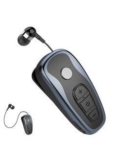 Retractable Wireless Bluetooth Earphone, Stereo Earphone V5.0 Noise Cancelling Mic Clip on Earpiece Comfortable HandsFree Headset, Business Headphones with One Ear for Driver, Bike, Sports