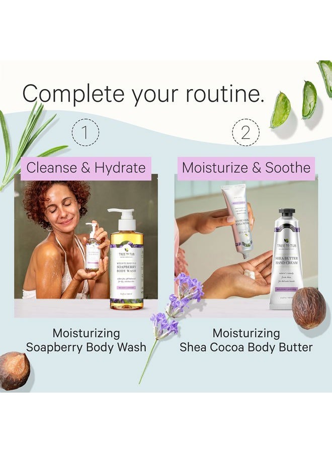Tree to Tub كريم يد زبدة الشيا من تري تو تاب للبشرة الحساسة. مرطب لافندر مرطب للنساء والرجال مع صبار عضوي طازج، فيتامين B5، زبدة كاكاو عضوية وماء ورد تونر - Image 5