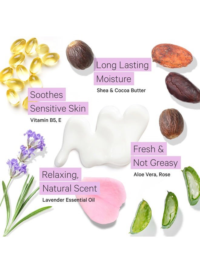 Tree to Tub كريم يد زبدة الشيا من تري تو تاب للبشرة الحساسة. مرطب لافندر مرطب للنساء والرجال مع صبار عضوي طازج، فيتامين B5، زبدة كاكاو عضوية وماء ورد تونر - Image 3