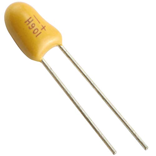 Tegg 10uF Tantalum Capacitor 10PCS 25V 2 Pin Dipped Tantalum Bead Capacitors Yellow - Image 3
