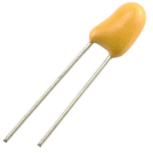 Tegg 10uF Tantalum Capacitor 10PCS 25V 2 Pin Dipped Tantalum Bead Capacitors Yellow - Image 2