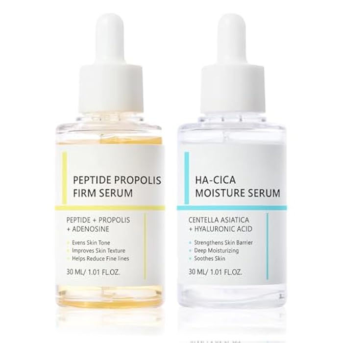 MrCuvaryas 2PCS Peptide Propolis & CICA Hyal Hydrating For Women & Girls, Peptide Propolis Renewal Serum Hydration & Wrinkle Renewal (2PCS Serum) - Image 1