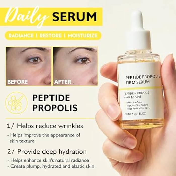 MrCuvaryas 2PCS Peptide Propolis & CICA Hyal Hydrating For Women & Girls, Peptide Propolis Renewal Serum Hydration & Wrinkle Renewal (2PCS Serum) - Image 5