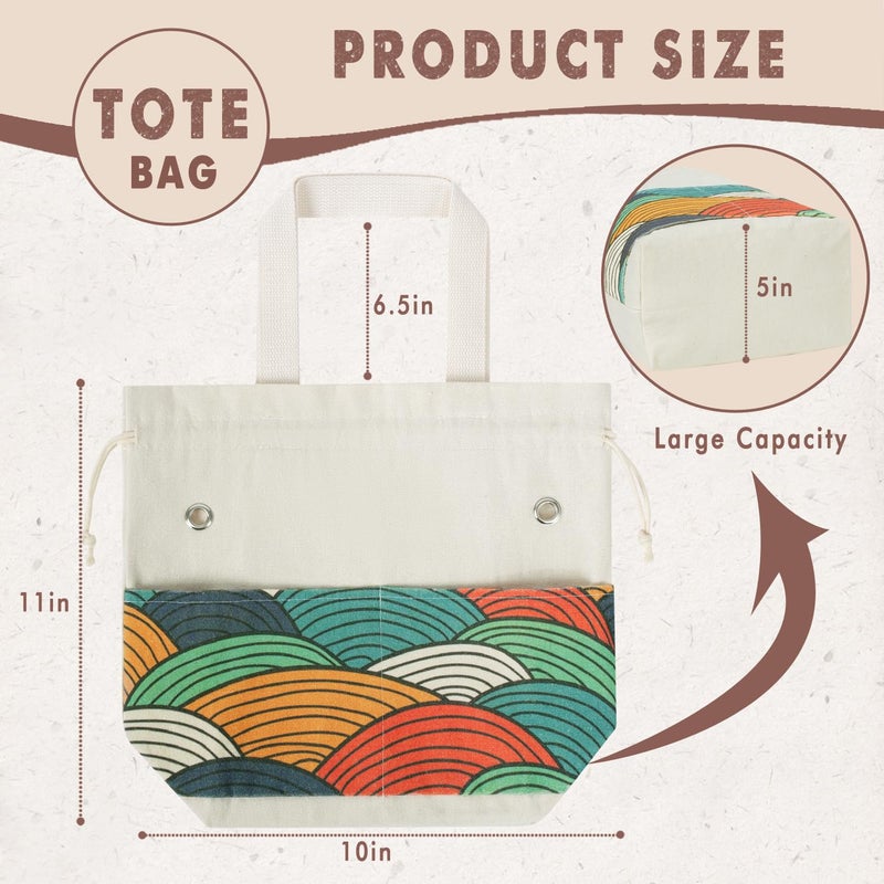 Togetrue Yarn Bag  Knitting Crochet Tote Bag  Yarn Storage Bags Organizer  Crochet Bags For Crocheting Project  Store Skein Ball  Short Knitting Needle (Large  Color Arc) - Image 3
