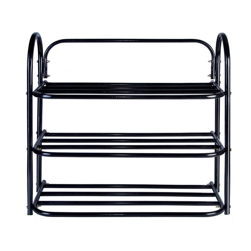 KHODESHWAR ENTERPRISE 3 Shelves Multipurpose Metal Brushed Rack Big Black - Image 4