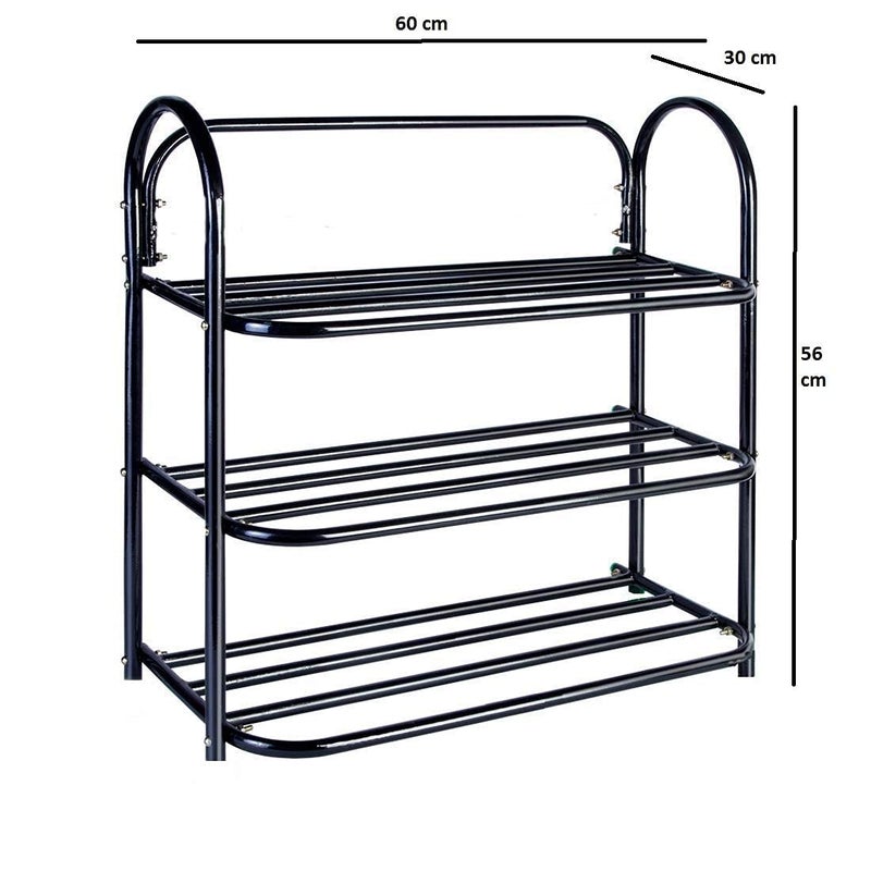 KHODESHWAR ENTERPRISE 3 Shelves Multipurpose Metal Brushed Rack Big Black - Image 5