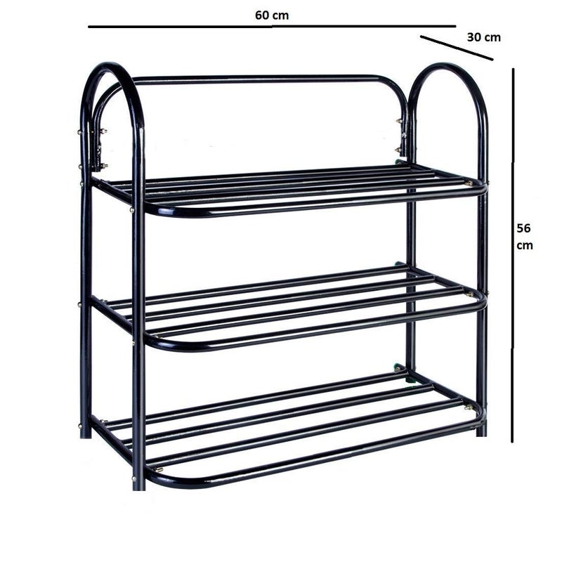 KHODESHWAR ENTERPRISE 3 Shelves Multipurpose Metal Brushed Rack Big Black - Image 2