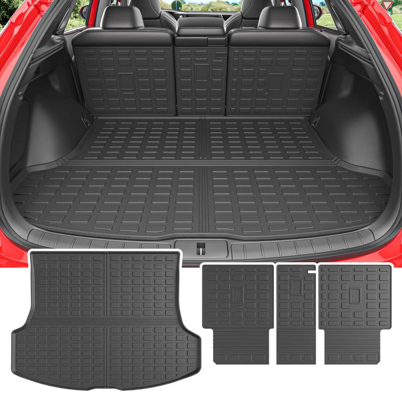 حصيرة شحن powoq متوافقة مع 2023-2025 لكزس RX350 RX350H RX500H حصيرة صندوق TPE حماية من جميع الأحوال الجوية بطانة صندوق استبدال مسند الظهر لملحقات لكزس 2023-2025