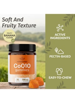 HERBAMAMA HERBAMAMA CoQ10 Gummies for Adults - 200 mg CoQ10 for Antioxidant Support - Vegan, Gelatin-Free, Non-GMO - 60 Banana-Flavored Coenzyme Q10 Chews  - Image 4