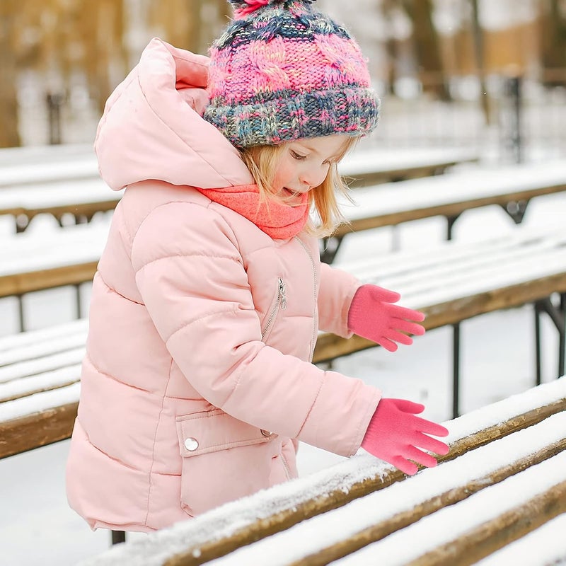 ONESING 3-24 Pairs Winter Knit Gloves for Kids - White Finger Gloves for Boys and Girls - Image 5