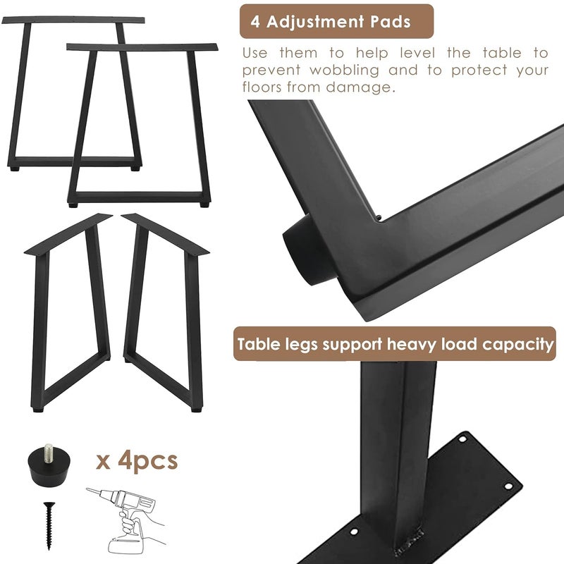 Ventuos Black Metal Tabel Legs 28 x 177 inch Industrial Metal Legs for Coffee Table Heavy Duty End Table Legs - Image 3