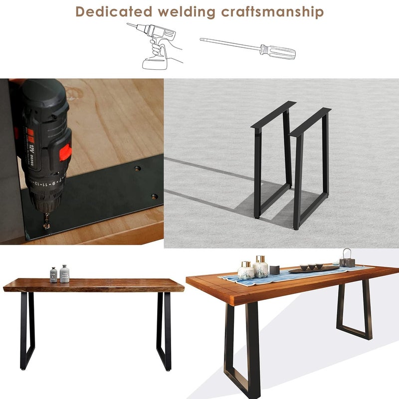 Ventuos Black Metal Tabel Legs 28 x 177 inch Industrial Metal Legs for Coffee Table Heavy Duty End Table Legs - Image 4