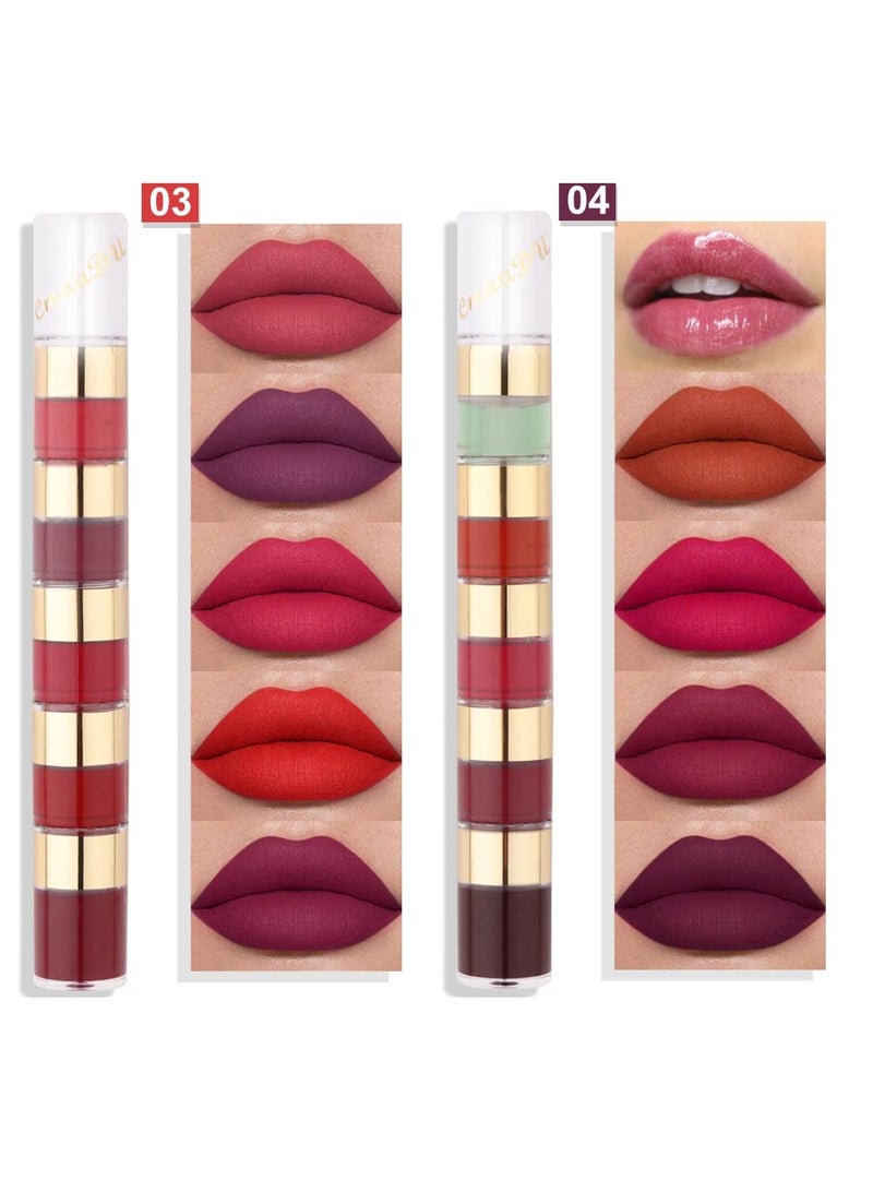 Lipstick Set Liquid Matte 20 Colors Lip Stick for Dark Skin Women, Dark Red Mat Matt Long Lasting 24 Hour lipstick lapiz mate - Image 4