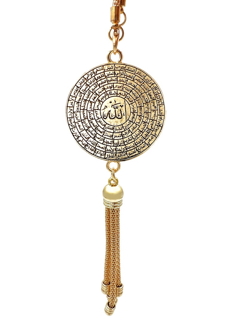 Islam Car Rear Mirror Hangers Allah Muhammad Islamic AlQuran Ramadan Eid Muslim Calligraphy Car Dcor Hanging Charm Vehicle Decor Interior Accessories Gold