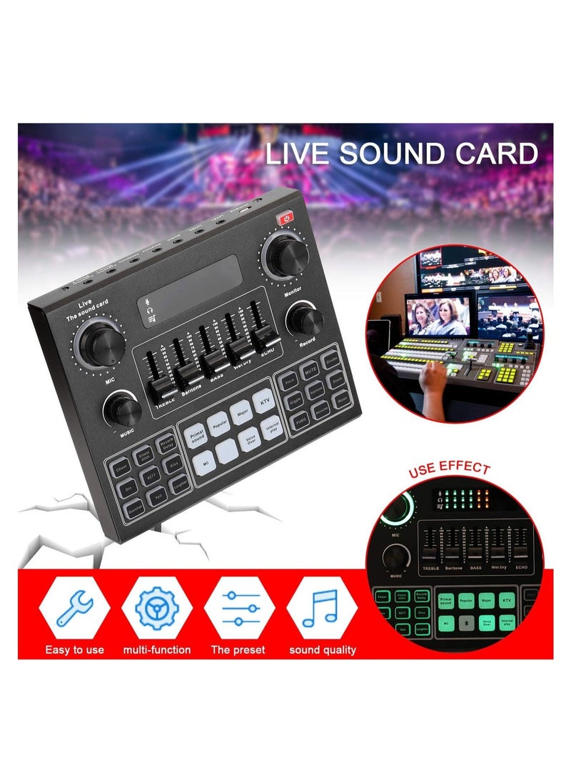 Beauenty Multifunctional Live V9 Sound Card and BM800 Suspension Microphone Kit Broadcasting Condenser Microphone Set Intelligent Webcast Live Sound Card for Computers and Mobile  - Image 5