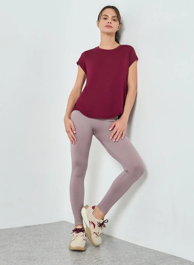 Styli Active Pink Back Scrunch Contour Effect Leggings