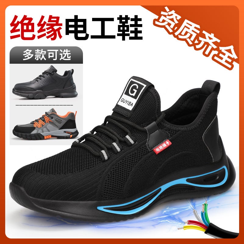 Fleece-Lined Insulated Shoes, Lightweight Men'S Electrical Safety Shoes, Anti-Smash, Anti-Puncture, Insulated 10Kv Safety Plastic Toe Cap Winter Electrician Shoes - Image 2