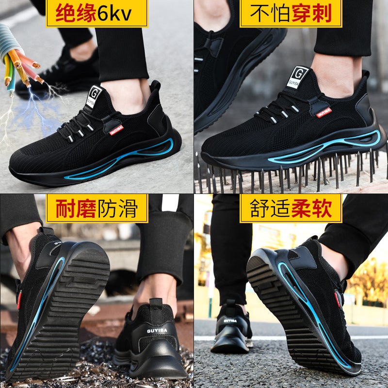 Fleece-Lined Insulated Shoes, Lightweight Men'S Electrical Safety Shoes, Anti-Smash, Anti-Puncture, Insulated 10Kv Safety Plastic Toe Cap Winter Electrician Shoes - Image 4
