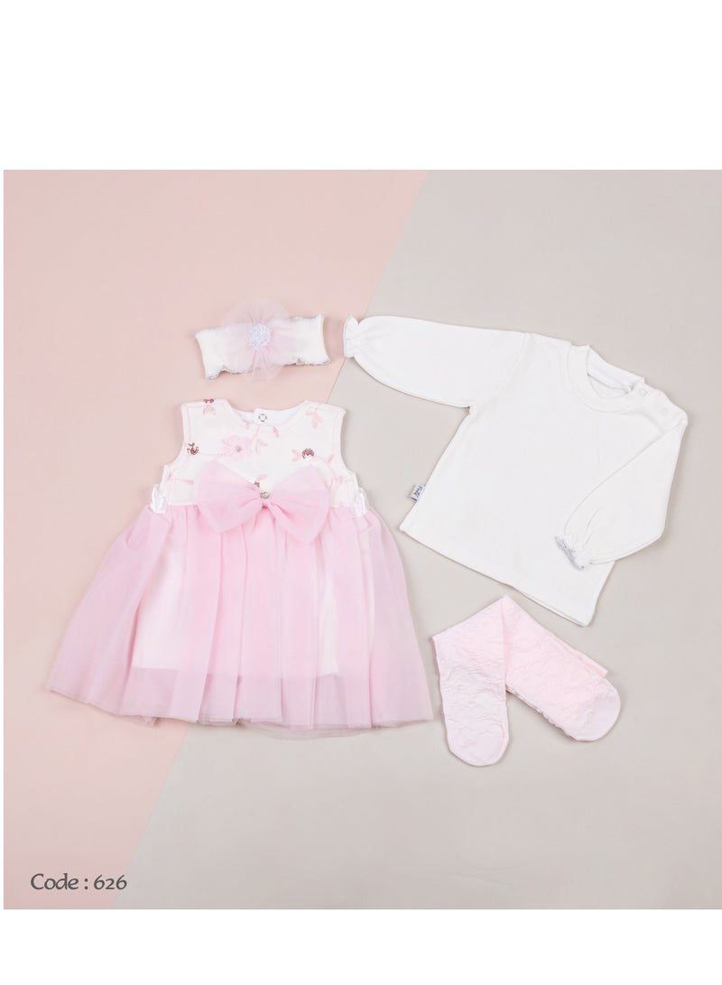 Pretty New Born Dress Set For Girls - Image 1