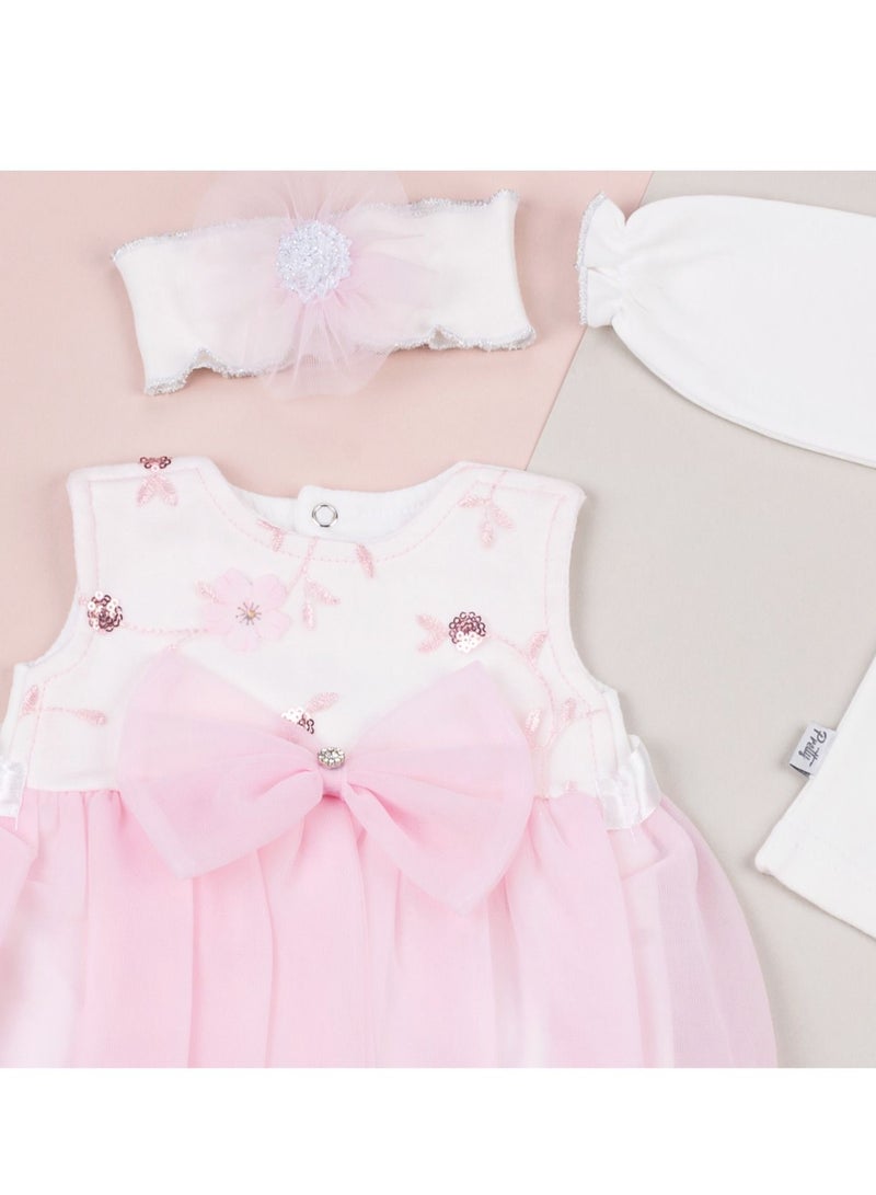 Pretty New Born Dress Set For Girls - Image 2