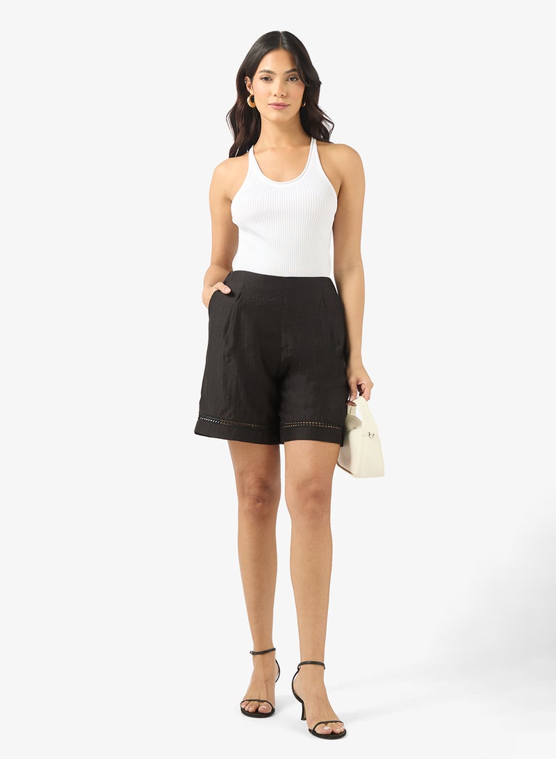 BCBG Lace Detail Zippered Shorts - Image 2