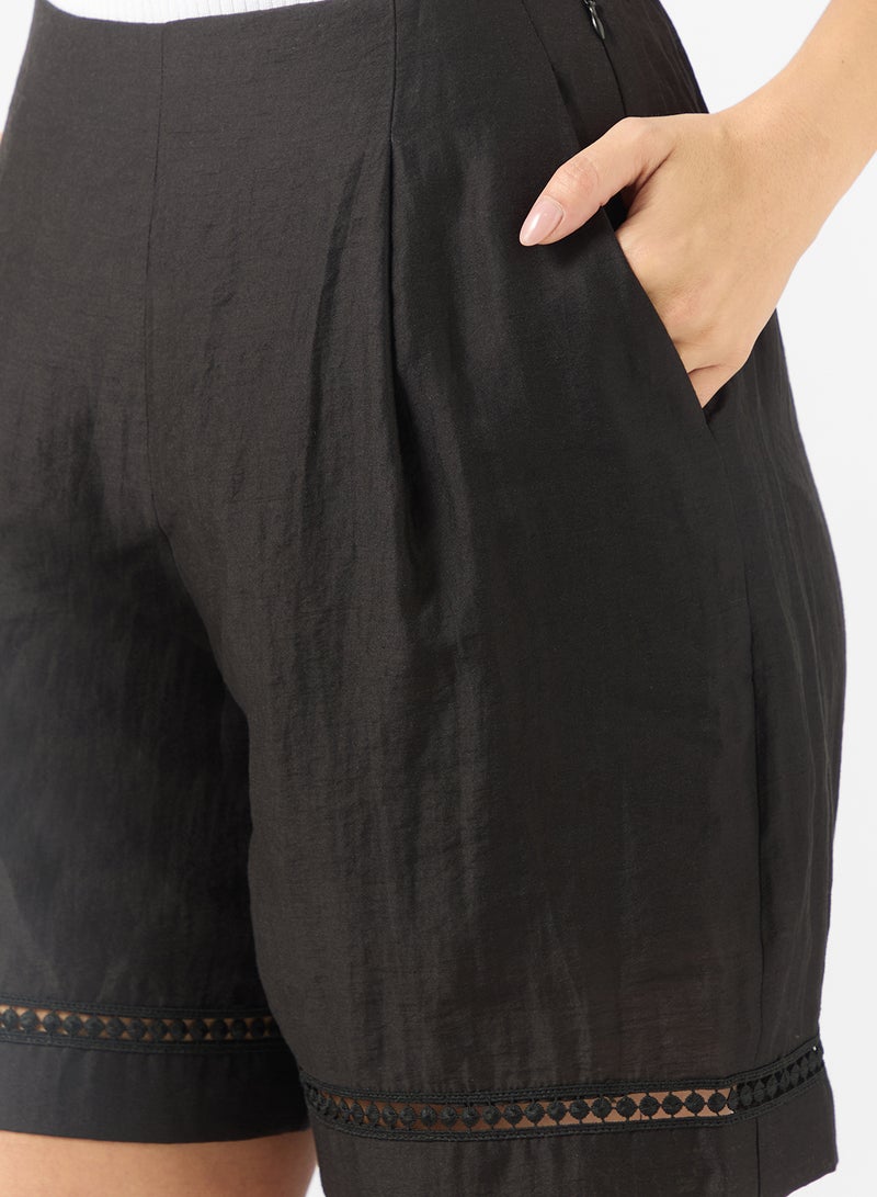 BCBG Lace Detail Zippered Shorts - Image 4