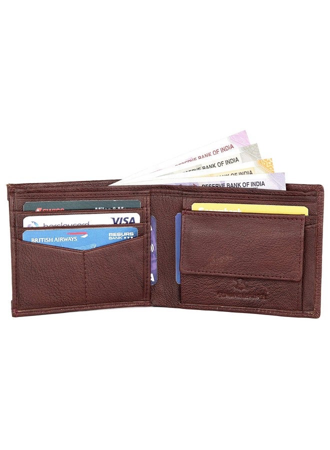 Napa Hide Maroon Leather Wallet For Men I 3 Card Slots I 2 Currency Compartments I 1 Id Window I 3 Secret Compartments I External Card Slot I 1 Coin Pocket - Image 3